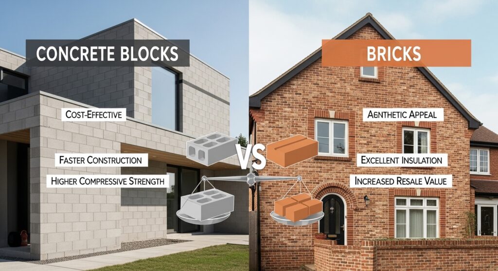 Benefits of Using Concrete Blocks vs Bricks