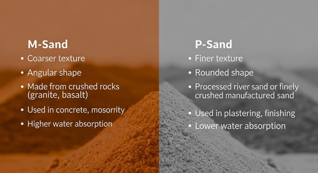 What Is M Sand in M sand vs P sand Comparison?